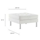 Modway - Loft Touffe Cuir végane Fauteuil et ensemble ottoman - Blanc argenté-Touffe de biscuits