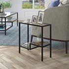 Hudson&Canal - Table d'appoint rectangulaire Lovett de 61 cm de largeur, , bronze noirci-Nettoyer avec un chiffon doux et sec, sans produits chimiques agressifs ni produits de nettoyage abrasifs