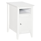 HOMCOM - Table d’appoint étroite - blanc-La décoration moderne convient au salon, à la chambre, au bureau et à l’utilisation en dortoir 
