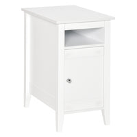 HOMCOM - Table d’appoint étroite - blanc-La décoration moderne convient au salon, à la chambre, au bureau et à l’utilisation en dortoir 