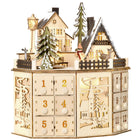 HOMCOM - Calendrier de l'Avent de Noël - Table Lumineuse Décoration de Noël-Conception 2 en 1, calendrier de l'avent de Noël et décoration de Noël  