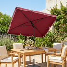 Outsunny - Parasol de patio à inclinaison réglable - 6,5 pi x 4 pi - rouge-Toile de 6,5'x4' (198 x 130 cm) pour une ombre complète dans tout parc, jardin, balcon ou autre espace extérieur