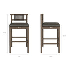 Modway - Eleni 5 pièces Terrasse extérieure Bois de teck Bar Set - Gris silex vieilli-Quatre chaises bar sans accoudoirs