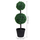 Outsunny - Arbre topiaire à 2 boules pour bureau à domicile et salon - vert foncé - lot de 2-Des pots de pépinière robustes offrent une base stable 