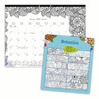 Blueline - 2025 Calendrier sous-main mensuel à colorier DoodlePlan - 17 po x 22 po - Bilingue-12 mois: janvier 2025 à décembre 2025