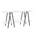 Manhattan Comfort - Console moderne Celine 47,24 po - Blanc-Parfait pour exposer des articles de décoration intérieure, des cadres, des bibelots et des trophées