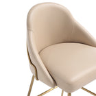 Manhattan Comfort - Gracie tabouret de comptoir moderne de 22" en similicuir rembourré - beige et doré-Dispose d’une mousse haute densité remplie pour plus de confort et de durabilité.