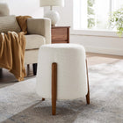 Modway - Riven Rembourré Tissu Boucle Ottoman - Nuage-Pieds en bois effilés