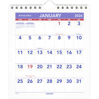 AT-A-GLANCE - Mini calendrier mensuel de tente 2026 - 7 1/2 po H x 6 1/2 po l - anglais-Format des pages : 7 1/2 po H x 6 1/2 po l