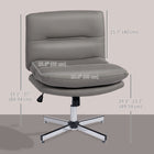 HOMCOM - Chaise de bureau sans accoudoirs à croisillons - gris-La fonction d’inclinaison permet un balancement avant/arrière pour la détente
