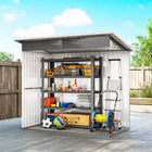 Outsunny - Abri de rangement extérieur 7 pi x 4 pi avec fenêtre-La porte large permet un accès facile et comprend un loquet et une serrure sécurisés
