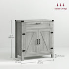 HOMCOM - Buffet 29,9 po L, armoire latérale - gris-Convient pour le rangement des ustensiles, vaisselle, petits appareils électroménagers, bouteilles et bocaux, etc
