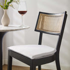 Modway - Caledonia Tabourets de bar - Noir Blanc - Ensemble de 2-Coussin en tissu amovible