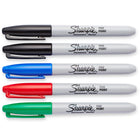 Sharpie - Marqueurs permanents − Pointe fine − Couleurs variées − Paquet de 5-Encre à forte intensité et à séchage rapide qui est imperméable, indélébile et anti-décoloration