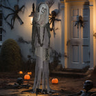 Outsunny - Sorcière Squelette Animée 6pi - Décorations d'Halloween-Activée par le toucher, des sons forts, ou la pression d'un bouton pour des frayeurs instantanées 