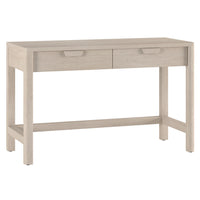 Hudson&Canal - Bureau Fern 48 po - Aulne blanc-Deux tiroirs, s'ouvrant séparément, avec poignées sur le dessus pour une utilisation facile