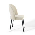 Modway - Rouse Tissu rembourré Fauteuil d’appoint de salle à manger - Noir beige-Pattes écartées et effilées