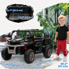 Aosom - voiture électrique 2 places 12v 7ah pour enfants utv - noir-Contrôle manuel ou télécommande 2,4 GHz offrant aux enfants une vitesse de 3,7 mph (6 km/h) 