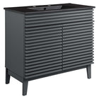 Modway - Render 36" Vanette de salle de bain - Gris Noir-Vanité moderne du milieu du siècle
