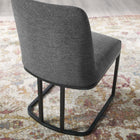 Modway - Amplify Base de traîneau Tissu rembourré Fauteuil d’appoint de salle à manger - Charbon noir-Assemblée requise