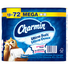 Charmin - Papier hygiénique Ultra Soft - rouleaux Méga - paquet de 18-L’emballage comprend 18 rouleaux Méga (224 feuilles par rouleau) de papier hygiénique Charmin Ultra Soft