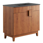 Modway - Miles 36" Vanette de salle de bain - Noyer noir-Panneau de particules et stratifié de mélamine