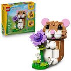 LEGO - Creator Le hamster mignon avec une fleur-L’ensemble de construction 3 en 1 offre aux enfants de 7 ans et plus 3 options de construction de petits animaux