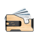Fantom - Portefeuille M - extra mince - bambou avec clip à billets noir-Peut contenir de 4 à 7 cartes sans s'étirer - ce portefeuille extra-fin est idéal pour transporter cartes de visite, cartes de crédit et de débit, espèces, etc