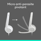 Logitech H390 Casque Stéréo Filaire pour PC/Ordinateur Portable avec Microphone Antibruit - Blanc-Commandes En Ligne Pratiques : Des commandes en ligne simples sur le câble de casque vous permettent de régler le volume ou de mettre les appels en sourdine sans interruption