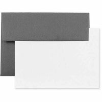 JAM Paper - Ensemble de papeterie 25 cartes blanches et 25 enveloppes A2 - Gris foncé - lot de 25-Couleur : gris foncé.