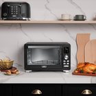Salton - four grille pain numérique avec friture à air NuRetro - noir minuit-Créez une cuisine parfaitement coordonnée avec les autres appareils de la gamme nuretro de salton!