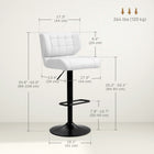 HOMCOM - Tabourets de bar réglables avec repose-pieds et dossier - blanc - paquet de 2-Le siège pivotant offre une rotation à 360 degrés 
