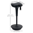 Vinsetto - Tabouret oscillant sans dossier à hauteur réglable - noir-Vérin à gaz haut de gamme et base antidérapante assurent des réglages fluides et sécurisés
