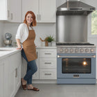 Kucht - 36 po Série KDF Cuisinière Pro Style au gaz naturel - Acier inoxydable/Bleu clair-Allumage électronique avec rallumage automatique pour une sécurité accrue et un contrôle fiable de la flamme, réduisant les risques de fuite de gaz