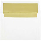 JAM Paper Enveloppes d'invitation A8 doublées d'aluminium - 5,5 x 8,125 po - Blanc avec feuille d'or - paquet de 25-Couleur : blanc avec doublure en feuille d'or, La feuille donne à l’enveloppe une brillance naturelle