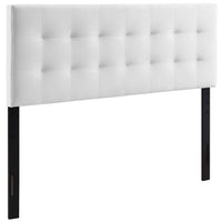 Modway - Lily Biscuit Touffé Performance Velvet Tête de lit Queen, Blanc-Luxueuse tête de lit reine moderne