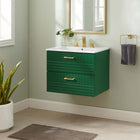 Modway - Daybreak 24" Vanette de salle de bain - Vert Blanc-RANGEMENT DE SALLE DE BAIN - Organisez les essentiels de la salle de bain et gardez le comptoir propre avec ce meuble. Avec un design spécial adapté à la plomberie, les tiroirs du bas spacieux offrent un espace de rangement suffisant