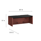 Modway - Kinetic Support mural de 38" Bureau - Black Cherry-Compartiment de gestion des câbles rabattables