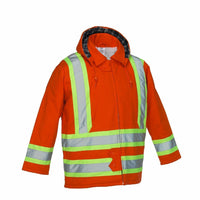 Forcefield - Hi-Vis, Toile de coton, Parka, Orange, Grand (024-OR33)-Coton orange