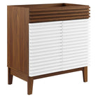 Modway - Render 30" Armoire de toilette de salle de bain (lavabo non inclus) - Noyer blanc-Assemblée requise