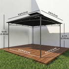 Outsunny - Pavillon 10 pi l x 10 pi L - pavillon de jardin So pi L avec toit à deux niveaux - noir-Couverture de 118,1 po x 118,1 po convient confortablement à 6-8 personnes en extérieur