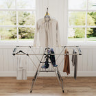 HOMCOM - étendoir à linge pliable en acier inoxydable pour sécher les vêtements - argenté-Couleur : Argent 