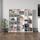 Prepac - Cabinet d'affichage haut à 3 colonnes 51 po, cabinet de rangement pour DVD avec 21 étagères ajustables - Blanc-Fabriqué en Amérique du Nord et répond à toutes les normes de sécurité