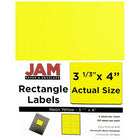 JAM Paper Étiquettes postales de couleur néon fluorescent, 3 1/3 x 4 po, jaune néon, 360/paquet-Jaune