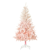HOMCOM - Arbre de Noël artificiel de 5ft décoration maison ouverture automatique - Rose-Arbre de Noël artificiel de 5 pieds de haut dans un style d'épinette réaliste 