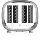 Salton - grille pain numériques NuRetro 4 tranches - argent métallisé-Ramasse miettes en acier inoxydable amovible qui simplifie le nettoyage et garde les comptoirs propres.