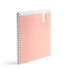 Poppin – Cahier 1 sujet spiralé à pochette, rosé (105224)-Feuilles percées 3 trous, faciles à déplacer du cahier à une reliure
