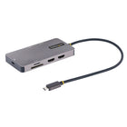 Startech - Adaptateur multiport USB-C - Vidéo HDMI double - 4K 60Hz - 2Pt 5Gbps hub USB-A - Passe de puissance 100W-Adaptateur multiport 8-en-1 : La station d’accueil USB-C propose le mode DP 1.4 Alt avec DSC et MST, supportant jusqu’à deux HDR HDMI 2.0b 4K 60Hz (4K 30Hz avec DP1.2). hub USB-A 3.2/3.1 Gen1 5Gbps à 2 ports. 1x BC 1.2/7.5W Charge rapide; Passthrough PD 100W, lecteur SD/MicroSD, GbE