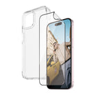 PanzerGlass - Bundle avec HardCase et Matrix Glass pour iPhone 15 - Transparent-Ce lot comprend un protecteur d'écran et un étui