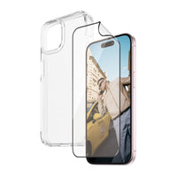 PanzerGlass - Bundle avec HardCase et Matrix Glass pour iPhone 15 - Transparent-Ce lot comprend un protecteur d'écran et un étui